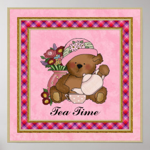 Poster do urso do tempo do chá