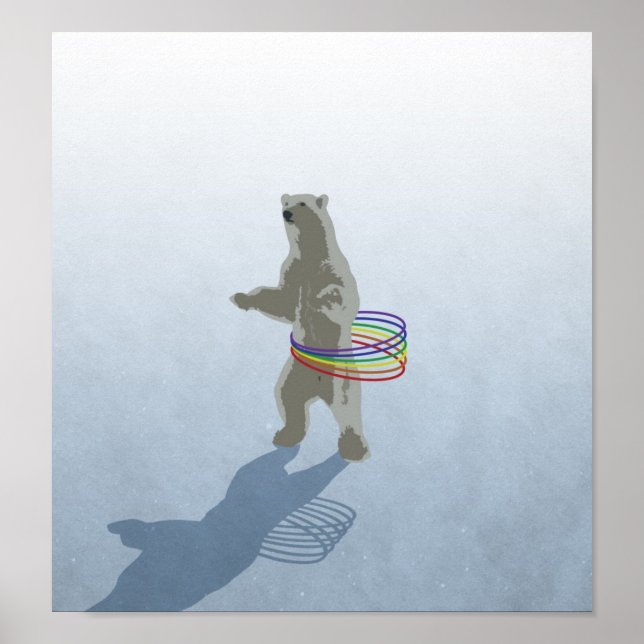 Poster do Urso Polar de Hula-Hoop (Frente)