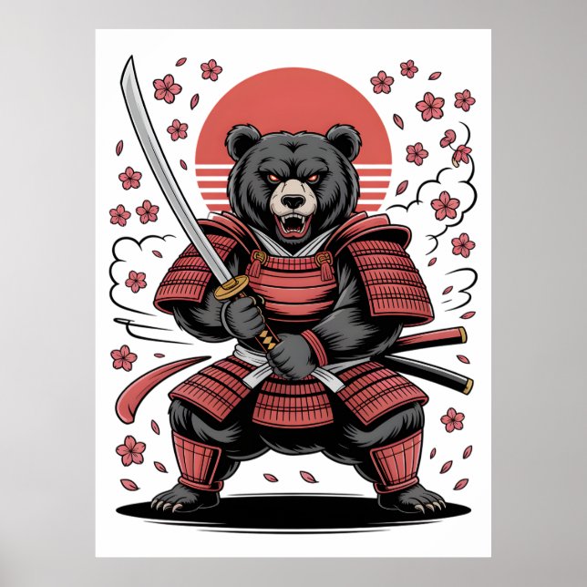 Poster do Urso Samurai (Frente)
