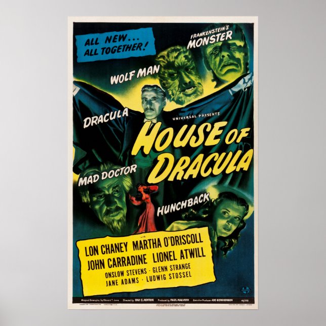 Poster do Vampiro de Dracula 1945 (Frente)