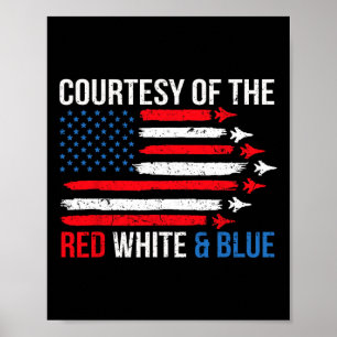 Poster Do Vermelho Branco E Azul 4 De Julho