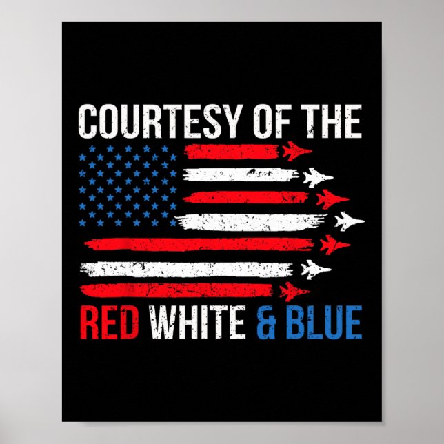 Poster Do Vermelho Branco E Azul 4 De Julho (Frente)