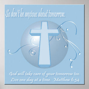 Poster do verso da bíblia do 6:34 de Matthew
