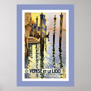Poster do viagem de Veneza Italia do vintage