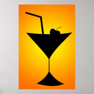 Poster do vidro de cocktail