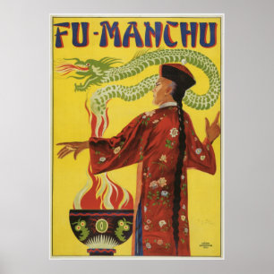 Póster Do vintage Manchu do ~ do mágico de Fu do ~ de