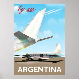 Poster do vôo do vintage pelo ar de Argentina ""