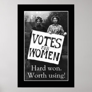 Poster do voto das mulheres do vintage