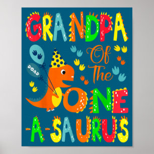 Poster Do Vovô Saurus 1º Aniversário Dinossauro