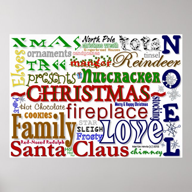 Poster do WordArt™ Natal (Frente)