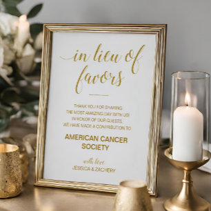 Poster Doação de Caridade em Lugar de Favores Casamento