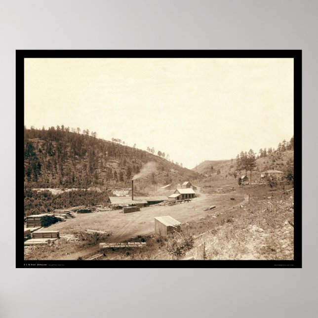 Póster Dobbins Mills & Smoke Stack Black Hills SD 1890 (Frente)