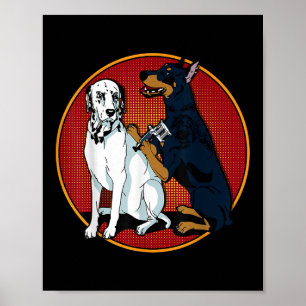 Poster Doberman, Moçável, Cujo Cão Dalmático Tatuando