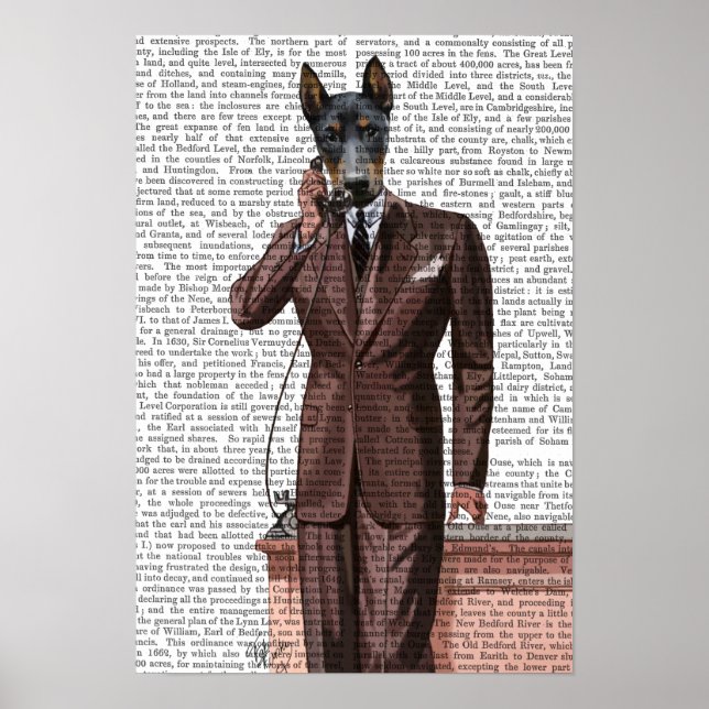 Póster Doberman no Telefone (Frente)