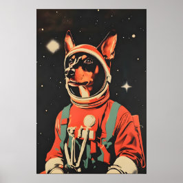 Poster Doberman Pinscher Astronaut Poster, Doberman