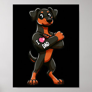 Poster Doberman Pinscher I Adoro Pai Engraçado Cachorro T