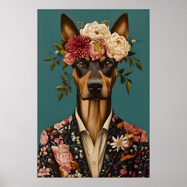 Poster Doberman Pinscher In Suit Poster, Doberman (Frente)