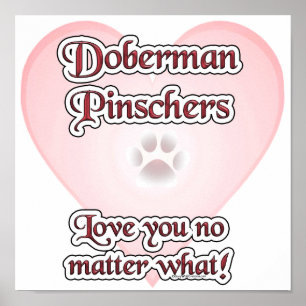 Poster Doberman Pinscher Love, Love Doberman, Love Doberm