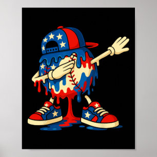 Poster Dobermann Pinscher 4 De Julho Bandeira Americana D