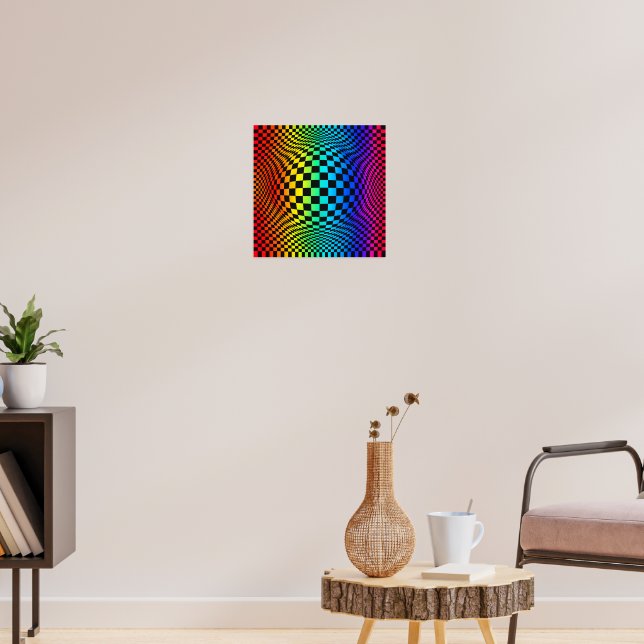 Poster Dobra Xadrez Arco-Íris (Sala de Estar 3)