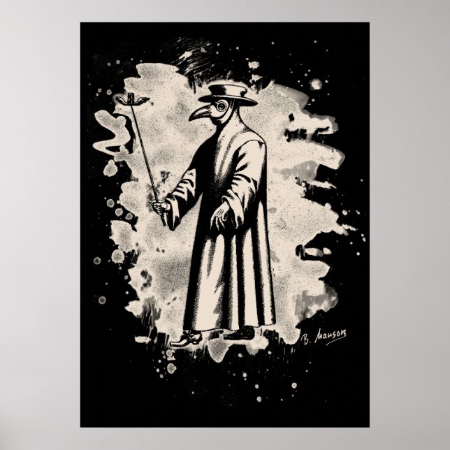 Poster Doc beak bleached white - Plague doctor - (Frente)