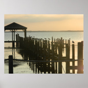 Póster Docas da pesca de North Carolina do pato