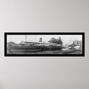 Poster Docas do barco do búfalo, foto 1909 de NY