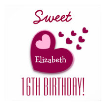 Doce 16.º Aniversário Espelhamento de Corações A01