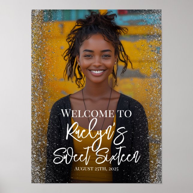 Poster Doce 16 boas vindas do partido com foto (Frente)