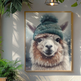 Poster Doce Alpaca de Inverno, personalizado
