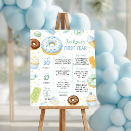 Poster Doce Aniversário de Um Ano Festa Milestone