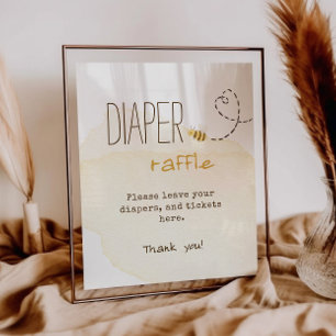 Poster Doce Bumble Bee Fralda Raffle