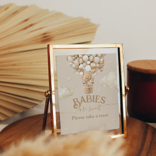 Poster Doce-Chá de fraldas do Urso de Teddy