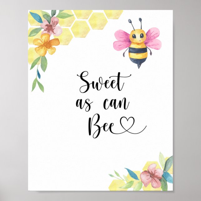 Poster Doce Como Abelha. Garota Abelha. (Frente)