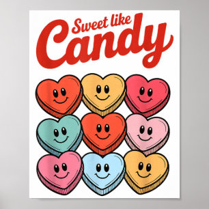 Poster Doce Como Doce Coração de Doces de São Valentão Am