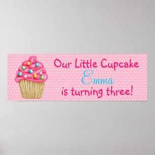 Poster doce da bandeira do cupcake