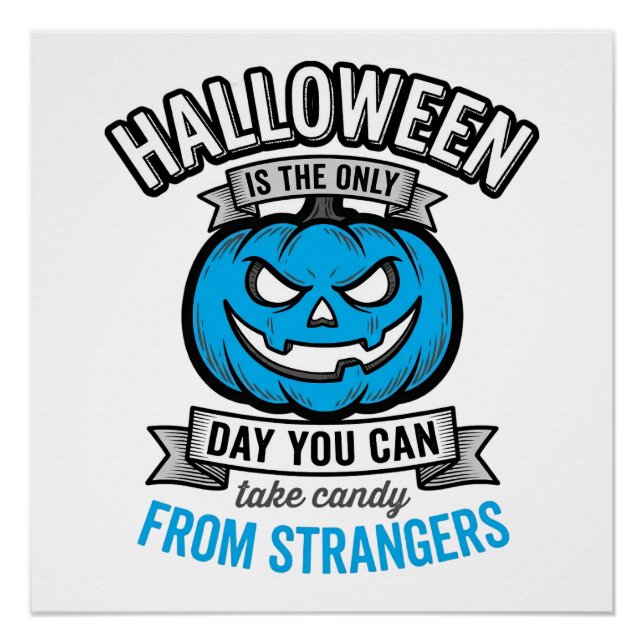 Póster Doce de Halloween de Estranhos Desenho de Abóbora  (Frente)