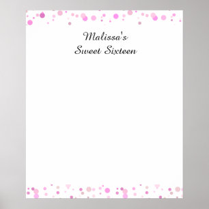 Poster Doce Dezesseis, Bat Mitzvah Pontos Rosas, Quadro d