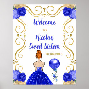Poster Doce Dezesseis Cabelos Vermelhos Princesa Real Blu