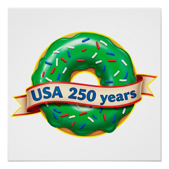 Póster Doce Donut da Liberdade EUA 250 Anos (Frente)