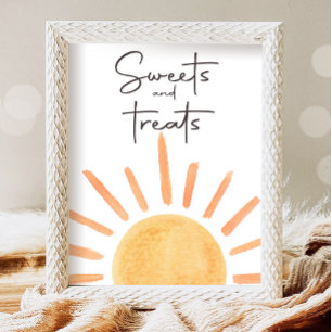 Poster Doce e Comida Boho Sunshine Aniversário