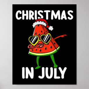 Poster Doce Melancia Dabbing Natal Em Julho Verão V
