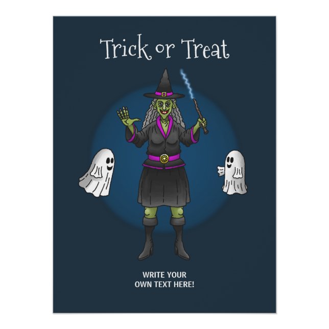Póster Doce ou Travessura com a Bruxa Verde (Frente)