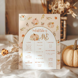 Poster Doce Pequena festa de aniversário de abóbora