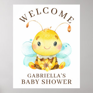 Poster Doce Pequeno Chá de fraldas De Abelhas