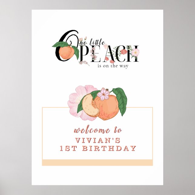 Poster Doce Pequeno Peach Birthday (Frente)