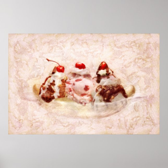 Póster Doce - Sorvete - Banana split (Frente)