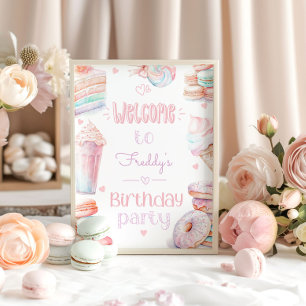 Poster Doce um sorvete de festa de aniversário