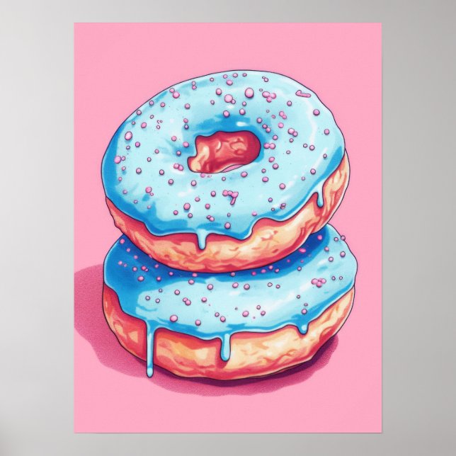 Poster Doces Bliss: Rosquinhas Foscos Azuis (Frente)