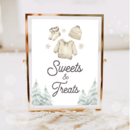 Poster Doces e Guloseimas Bebê de Inverno Está Frio Lá Fo
